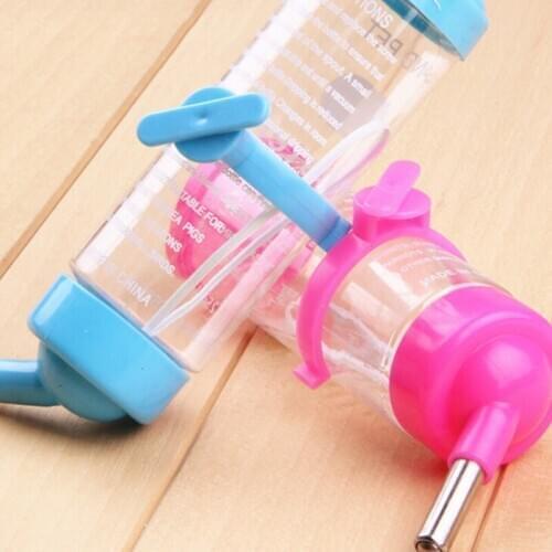 1 Pcs Hamster Water Bottle Dispenser Feeder Hanging Pet Drinking Fountain Guinea Pig Rabbit Squirrel Drinking Pipe with Holder