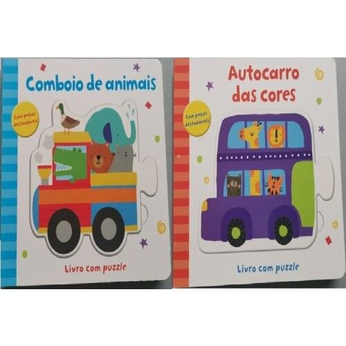 2 Books Parent Child Kids Toddler Trottie Baby Portuguese Book Early Education Word Knowledge Cardboard Libros Age 0-3