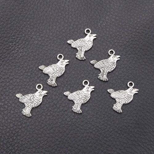 20pcs/lot Silver Plated Bird Charm Metal Pendants DIY Necklaces Bracelets Jewelry Handicraft Accessories 21*19mm P462