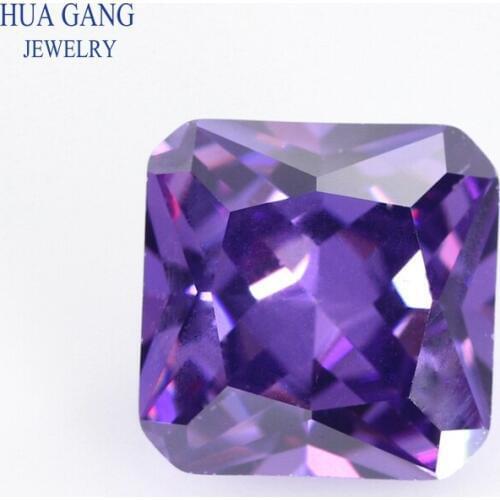 3x3~20x20mm 5A Color Purple Square Octangle Shape Princess Cut CZ Stone Synthetic Gems Cubic Zirconia