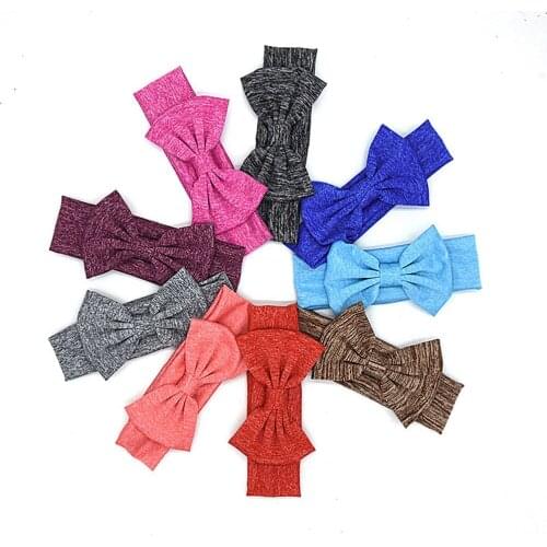 4pcs/lot High Quality Kids Very Soft Elastic Headbands With Bows For Birth Girls Top Qua Kids Party Headband DIY hair accessores