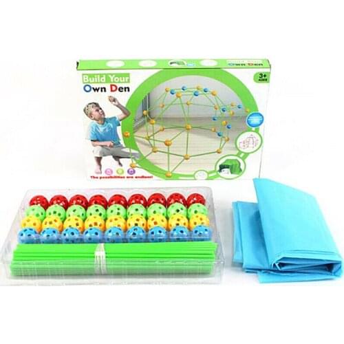 87PCS DIY Fun Fort Building Kit Castles Tunnels Tent Kid Toys for Boys and Girls