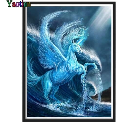 DIY Diamond Painting Water Elf Pegasus Full square Rhinestone Picture Unicorn Diamond mosaic gift wall decoration salon