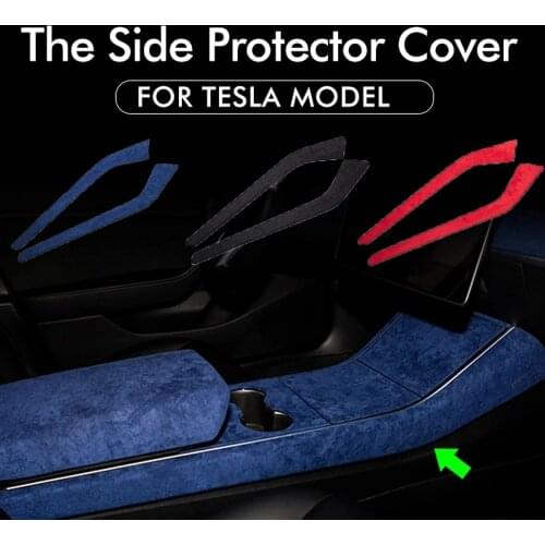 Car Central Control Side Strips For Tesla Model 3 Suede Interior Protective Cover Model Y Dust-Proof Styling Accessories