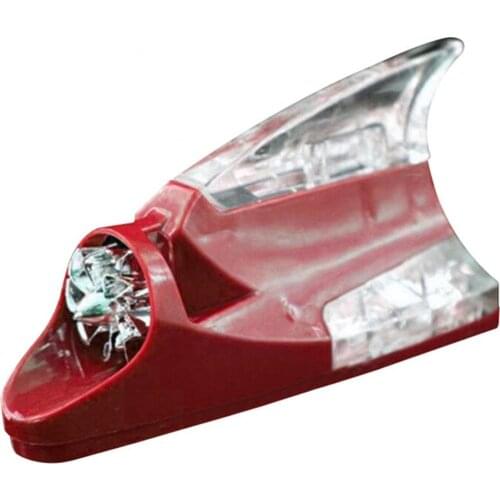 Car Auto Styling Wind and Power Shark Fin Shaped Receiving Antenna LED Warning Flashing Light Lamp