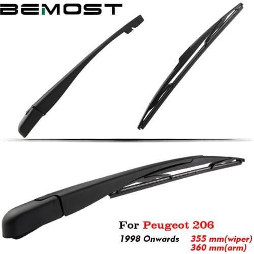 BEMOST Car Rear Windshield Windscreen Wiper Arm Blades Natural Rubber Accessories For Peugeot 206 355MM Year From 1998 To 2018