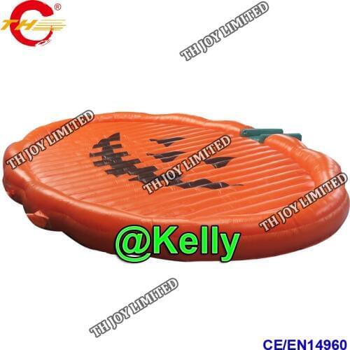 Free door shipping giant inflatable pumpkin jump pad for Halloween, 2018 halloween inflatable bounce jumping playground mattress