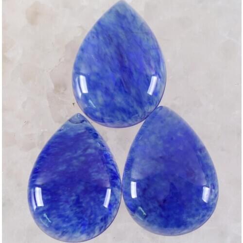5Pcs Cabochon CAB Natural Stone No Drilled Hole Water Drop Bead for Men Women DIY Jewelry Making Necklace Blue Aventurine Bead