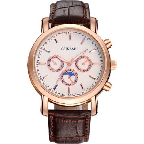 Brand Classic Mens Luxury Retro Watches Quartz Watch Sport Clock Leather Watchband Waterproof Wristwatch