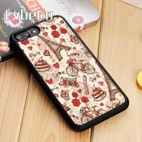 LvheCn Love Paris Eiffel Tower Phone Case Cover For iPhone 5 6s 7 8 plus 11 12 Pro X XR XS Max Samsung Galaxy S6 S7 edge S8 S9