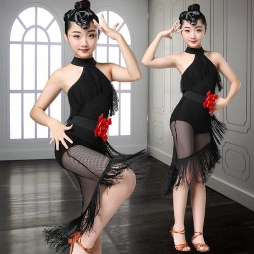 Childrens Latin dance skirt exercise clothes performance performance clothing girls grading competition clothing