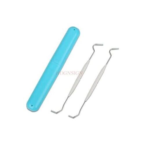 Double Metal Toothpick Oral Care Cleaning Teeth Teeth Tick Hook Teeth Artifact Portable Household Storage Box Sale