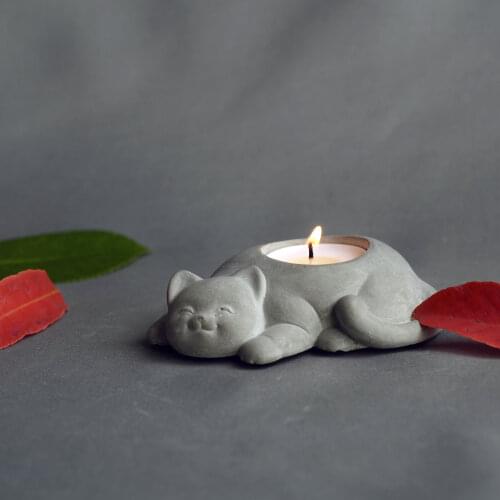 Concrete molds for candlestick silicone Candle Holder Molds plaster Cat Flower Pot Molds