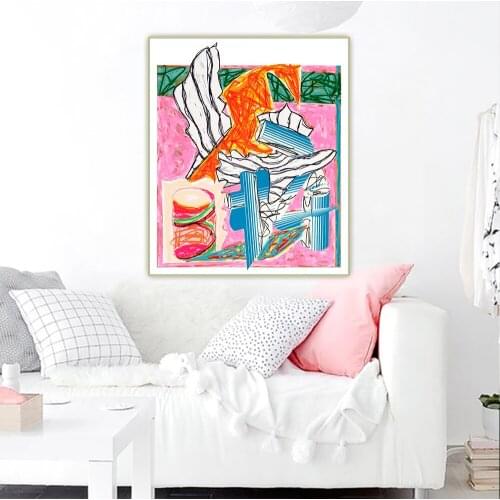 Frank Stella《And the Holy One, Blessed》Minimalism Canvas Oil Painting Artwork Poster Picture Wall Hanging Decorations Home Decor
