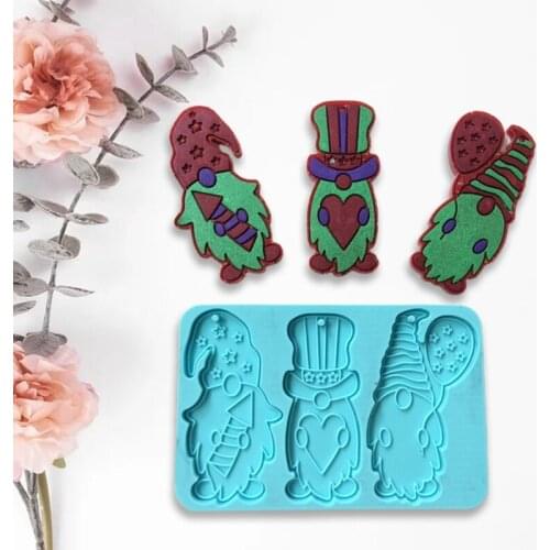 Gnome Keychain Epoxy Resin Mold Jewelry Pendants Silicone Mould DIY Crafts Ornaments Decorations Casting Tool
