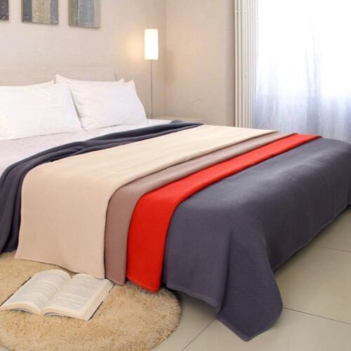 Beroyal Brand Cotton Bed Cover Blankets for Beds Waffle Plaid Cotton Throw Blankets for Adults for Sofa 200x220cm