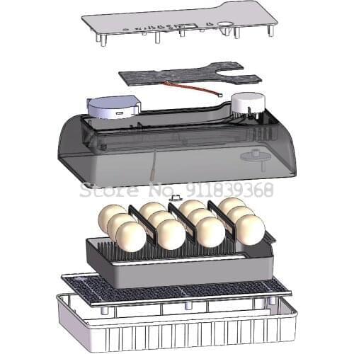 12 Egg Incubator Automatic Turn Eggs Multifunctional Egg Tray Duck Goose Quail Pigeon Incubator Equipment Household Type