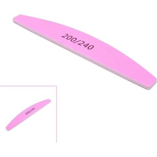 Nail Finishing Styling Tools Half Moon Nail Art Sanding Files Buffer Block Sponge Grit Manicure Pedicure Drop Shipping 1PC