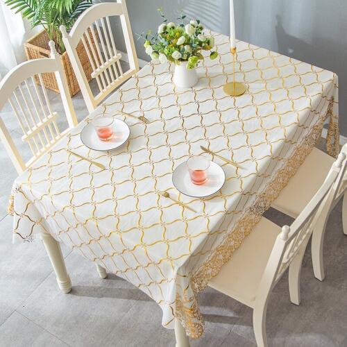 Imitation lace tablecloth waterproof oil anti-hot wash-free rectangular tablecloth plastic Jane European tablecloth pvc