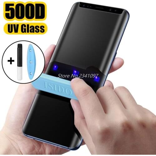500D UV Curved Full Glue Tempered Glass for Samsung Galaxy S9 S10 Plus Note 8 9 10 Screen Protector for Samsung S8 S7 Edge Glass