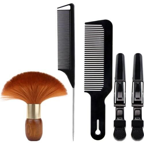 5pcs Set Detangling Hair Brush Hair Styling Tool Head Scalp Massage Brush Wide Comb Hairdressing Neck Cleaning Brush Hair Clip