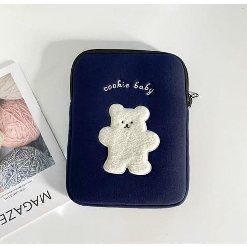 Korean Bear Cookie Laptop Sleeve Ins Ipad Case Bag For IPad Pro 9.7 10.2 11 Inch Storage Cartoon IPad Air 4 Inch Cute 10.5" Bag