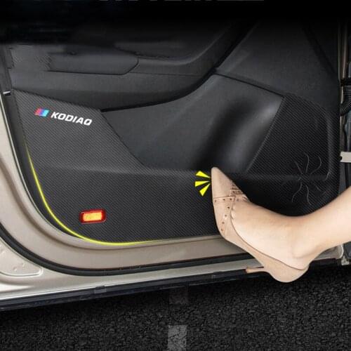 Car Interior Door Mat Anti-kick Pad Protective Sticker Decoration for Skoda Kodiaq Gt 2016 2017 2018 2019 2020 2021 Accessories