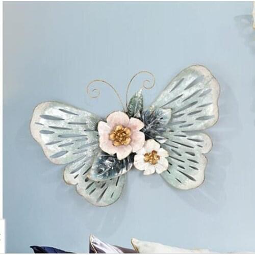 Creative wall decoration crafts, European three-dimensional wall sticker iron butterfly, home wall hanging