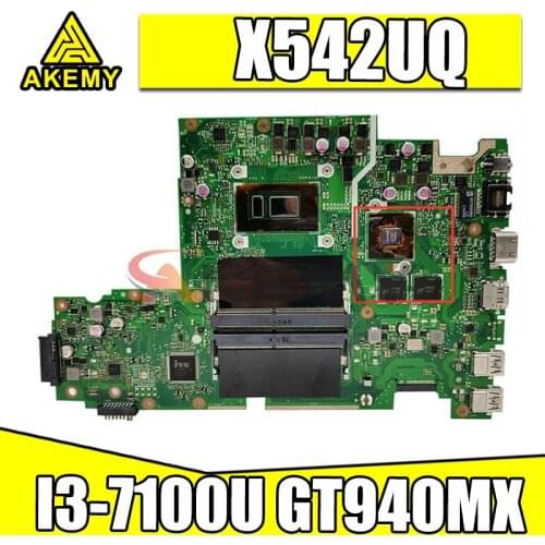 X542UF Motherboard For ASUS X542UR X542UQ X542UN A580U Laptop Motherboard notebook I3-7100U CPU GT940MX-2G original Test