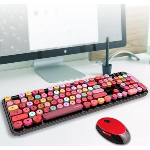 Multicolor wireless Keyboard mouse 2 in 1 kit 1600DPI USB signal transceiver waterproof Suitable for home office games notebooks