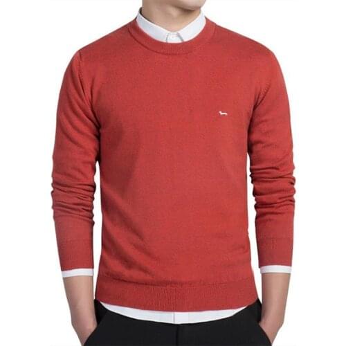 2020 men spring autumn high O-neck long sleeve pullovers sweater embroidery soft harmont knitted sweaters blaine mens wear