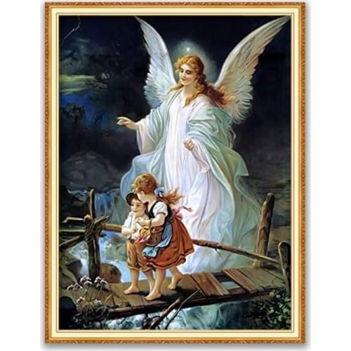Region Angel DIY 11CT Cross Stitch Embroidery Kits Craft Needlework Set Cotton Thread Printed Canvas Home Decoration Wholesale
