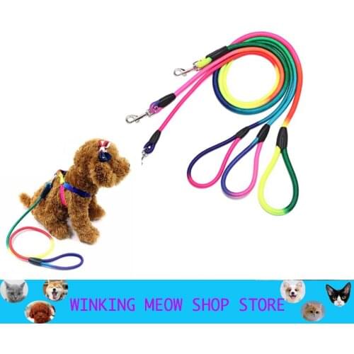 Dog Training Leash Slip Pet Dog Nylon Colour Rope Lead Strap Traction Puppy For A Hook Small And Medium Sized Accessories S\M\L