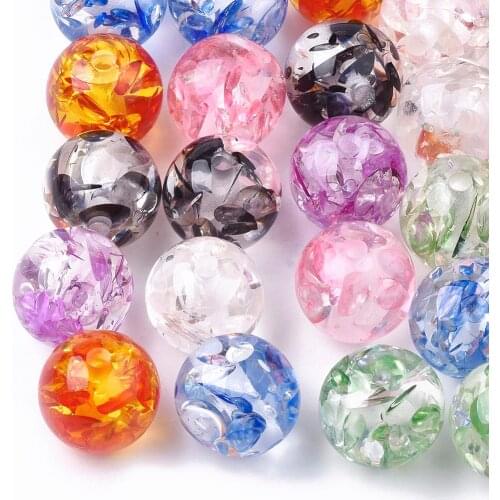 50Pcs/Lot Mix Color Imitation Amber DIY Resin Bead Charm 10mm Loose Round Beads For Jewelry Making Bracelet Accessories