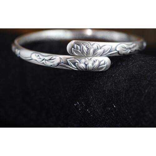 S999 sterling silver jewelry wholesale fashion lady lotus lotus leaf fine bracelet