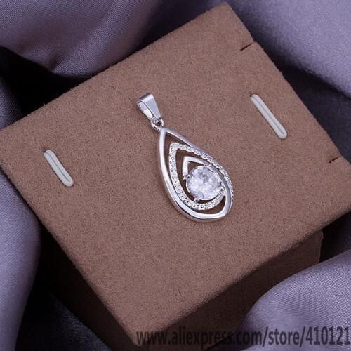 P254_2 Lucky Charm Silver Color Pendants For Women Jewelry Necklace Girl Lady Fashion Pendant Sand Egg-shaped Double Light
