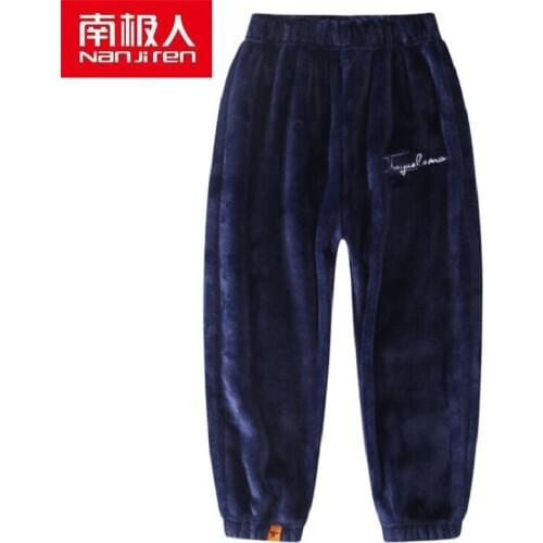 NANJIREN Children Clothing Child Pants Solid Color Casual Warm Home Polyester Pants Kids Children Trousers For Boys And Girls