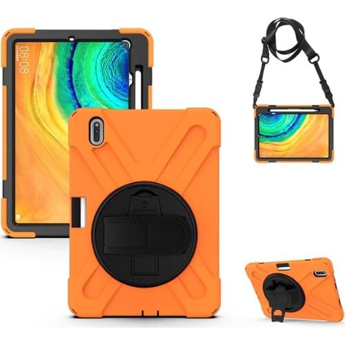 Silicone Case for Huawei Matepad Pro 10.8 Shockproof Cover with Shoulder Hand Strap for Huawei M5 10.8 Protective Cover