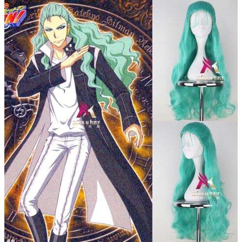 HITMAN REBORN Kikyo Synthetic Wig Heat Resistant Fiber Hairpiece green Platycodon grandiflorus Cosplay Wigs party anime+wig cap