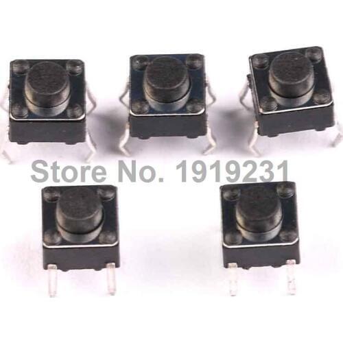20PCS 6x6x5MM Tact Switch Micro Switch Button Switch Horizontal Brass Feet Tactile 6*6*5mm Push Button Switch