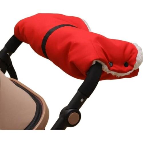 Baby stroller warm gloves stroller snow cover Winter windproof cold plus velvet thick hair carriage gloves stroller accessories
