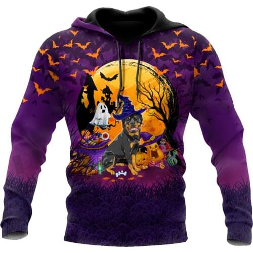 PLstar Cosmos 3DPrint Newest Halloween Dog Moon Art Unique Men/Women Cozy Hrajuku Casual Streetwear Hoodies/Zip/Sweatshirt A-6