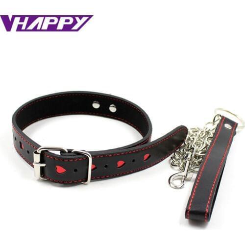 Include Drag Chain Leather+Metal Slave Collars/Slave Neck Ring /Public Coll Sex Toys/Sexy Collar Ring/Sex Products VP-CR003005A