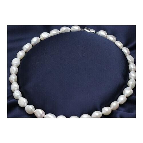 Gorgeous 11-13mm south sea baroque white pearl necklace 18inch