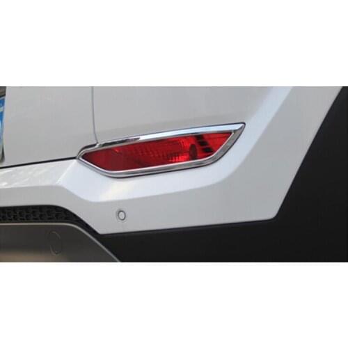 High Quality ! For Hyundai Tucson 2015-2016 Exterior Chrome Rear Tail Fog Light Lamp Cover Trim 2 Pcs