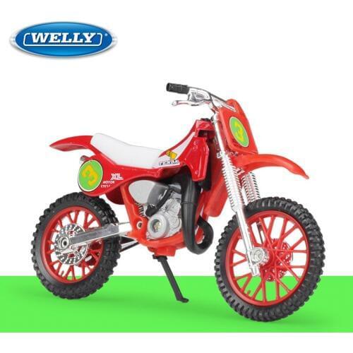 WELLY 1:18 HONDA CR250R Diecast Motorcycle Motocross Toy Bike