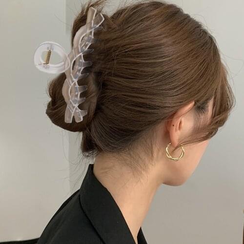 Candy Color Hair Claw Clips Large Size Barrettes For Women Hair Clip Crab Hair Clamp Ponytail Clip Hair Styling Hair Accessories