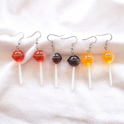 Creative Lollipop Women Earrings Soft Pottery Cute Fresh Girl Students Exquisite Earrings Fashion Ear Jewelry Gift