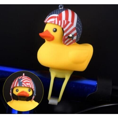 2pcs Cartoon Yellow Silica Gel Little Duck Shape Bicycle Bells Shining Mountain Bike Handlebar Duck Head Light Accessories New