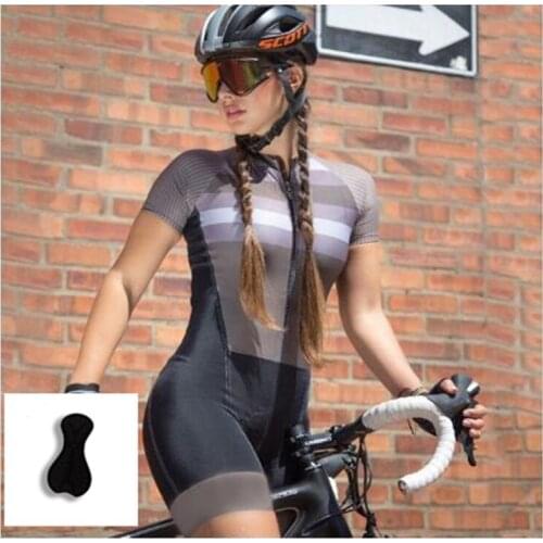 2021 White Cycling Clothing Ladies Bike Clothes Bicycle Suit Woman Cyclist Outfit Cycling Jumpsuit Mallot Ciclismo Mujer Verano